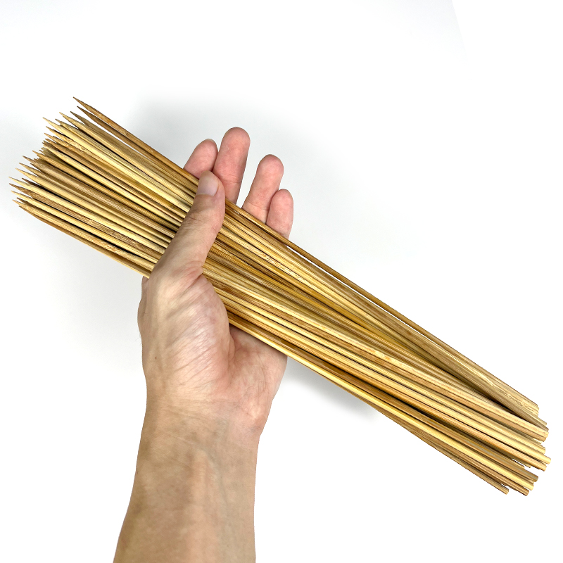 Carbonized bamboo skewers